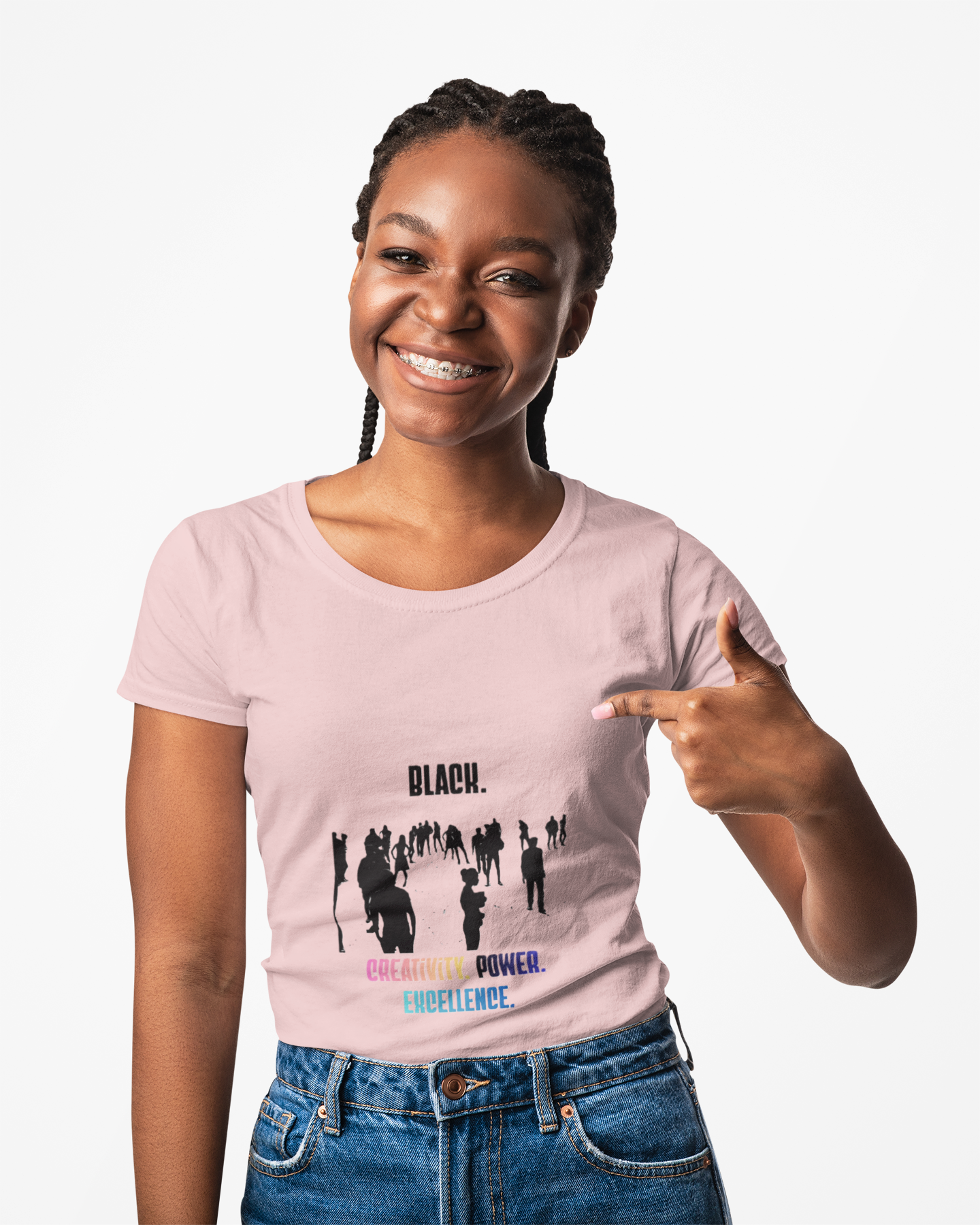 Multicolor "Black. Creativity. Power. Excellence." T-Shirt