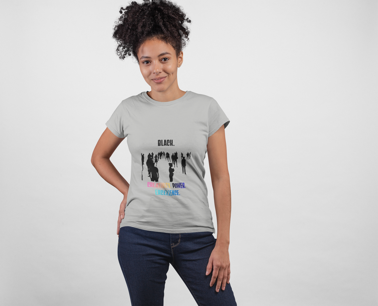 Unisex Multicolor "Black. Creativity. Power. Excellence." T-Shirt