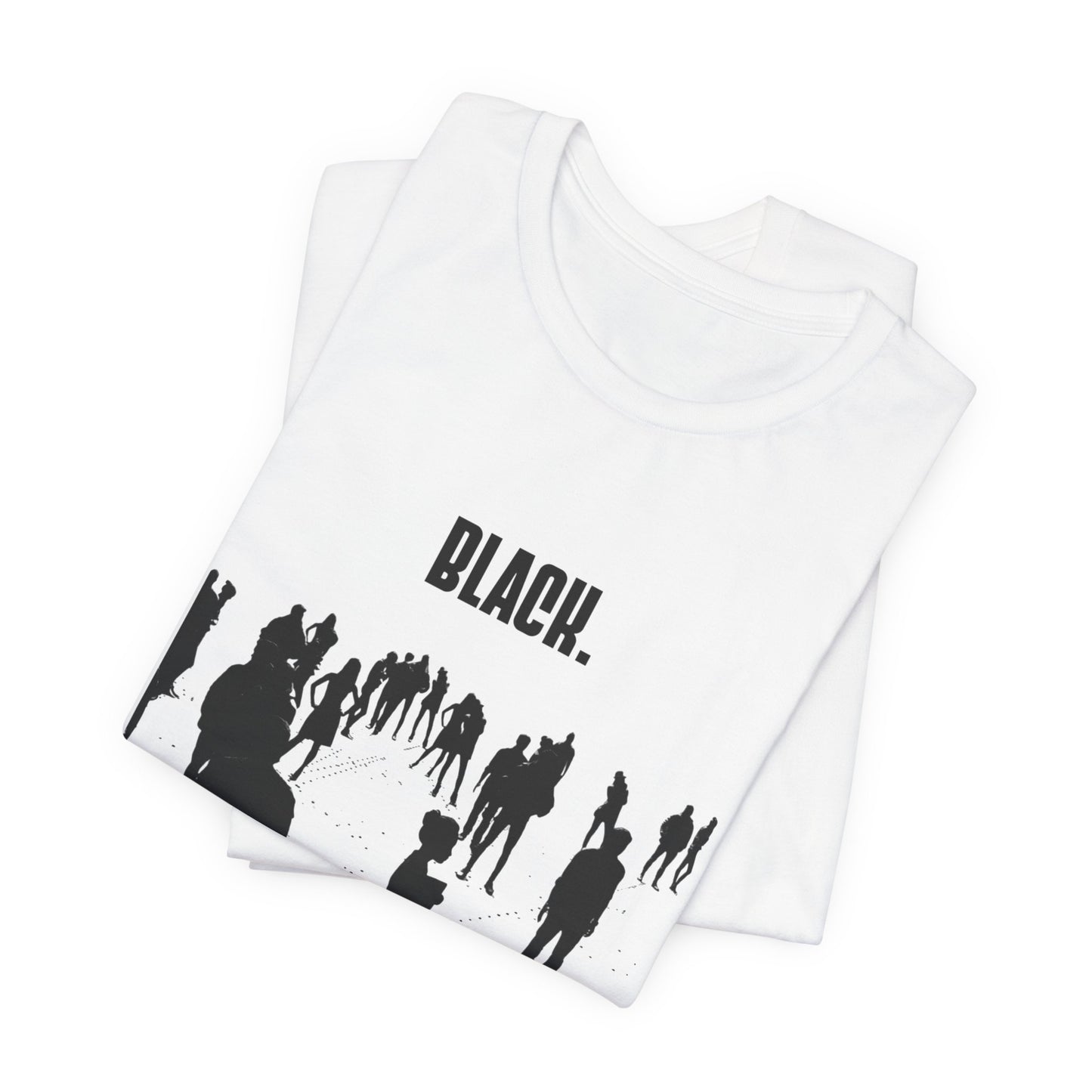 Unisex "Black. Creativity. Power. Excellence." T-Shirt Red, Black and Green text